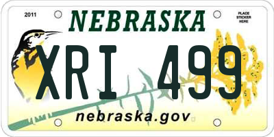 NE license plate XRI499
