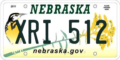 NE license plate XRI512