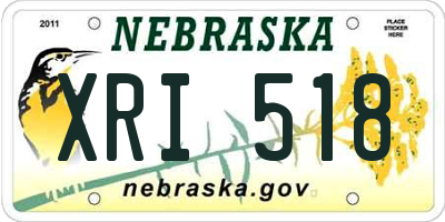 NE license plate XRI518