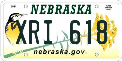 NE license plate XRI618