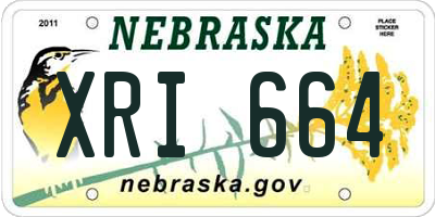 NE license plate XRI664