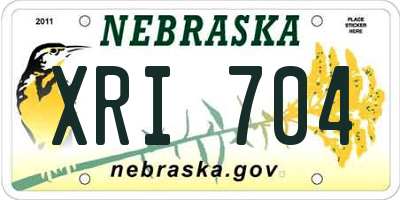 NE license plate XRI704