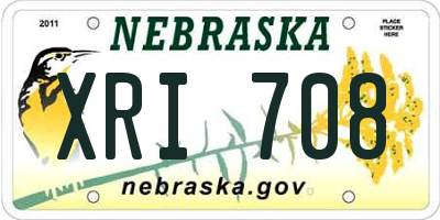 NE license plate XRI708