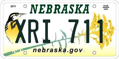 NE license plate XRI711