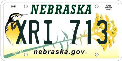NE license plate XRI713