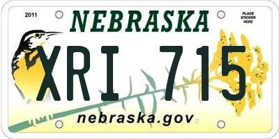 NE license plate XRI715