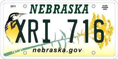 NE license plate XRI716
