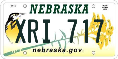 NE license plate XRI717