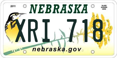 NE license plate XRI718