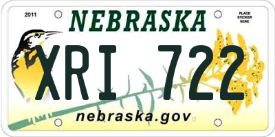 NE license plate XRI722