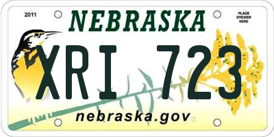 NE license plate XRI723