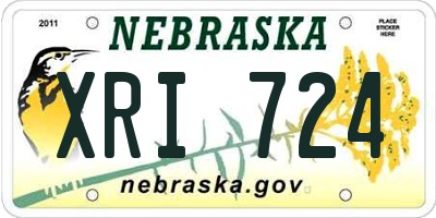 NE license plate XRI724