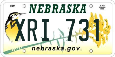 NE license plate XRI731