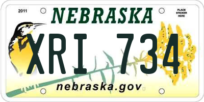 NE license plate XRI734