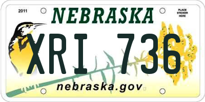 NE license plate XRI736