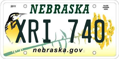 NE license plate XRI740