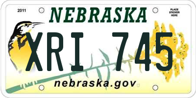 NE license plate XRI745