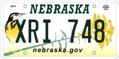 NE license plate XRI748