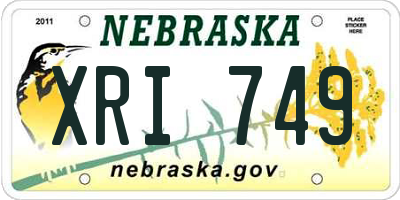 NE license plate XRI749
