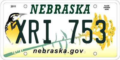 NE license plate XRI753