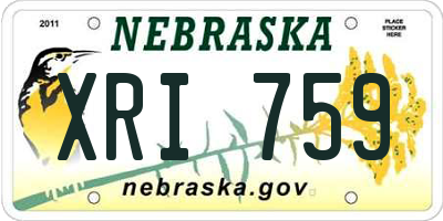 NE license plate XRI759