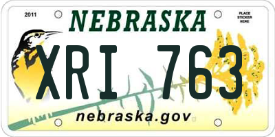 NE license plate XRI763