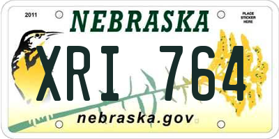 NE license plate XRI764