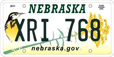 NE license plate XRI768
