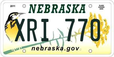 NE license plate XRI770