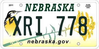 NE license plate XRI778