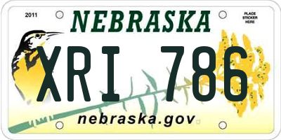 NE license plate XRI786