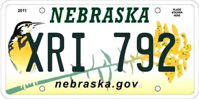 NE license plate XRI792