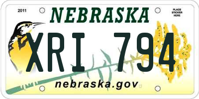 NE license plate XRI794