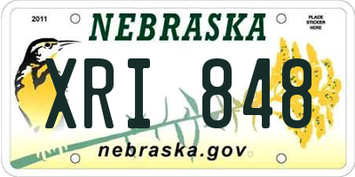NE license plate XRI848