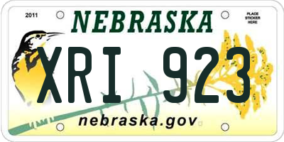NE license plate XRI923