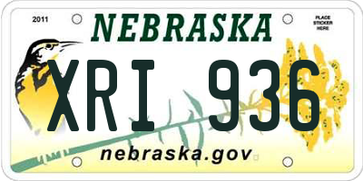 NE license plate XRI936