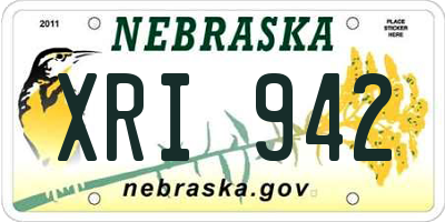 NE license plate XRI942