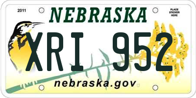 NE license plate XRI952