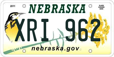 NE license plate XRI962