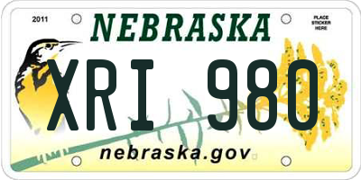 NE license plate XRI980