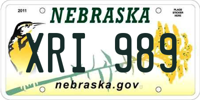 NE license plate XRI989