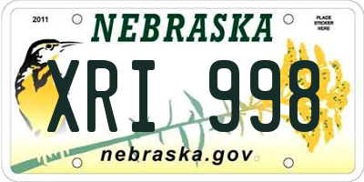 NE license plate XRI998