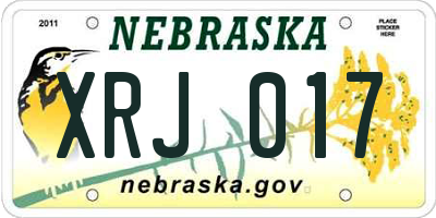 NE license plate XRJ017