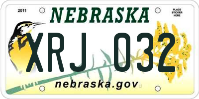 NE license plate XRJ032
