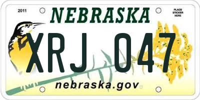NE license plate XRJ047
