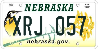 NE license plate XRJ057