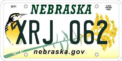 NE license plate XRJ062