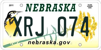 NE license plate XRJ074