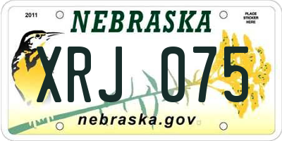 NE license plate XRJ075