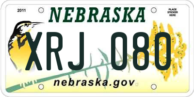 NE license plate XRJ080